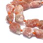 Raw Rough  Natural Sunstone Beads Strands, Nuggets