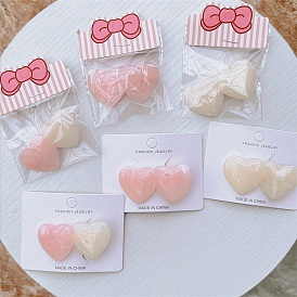 Peach Pink~Jelly Love Hair Clip Marble Pattern One-word Clip Translucent Rice White Sweet Beauty Hair Accessories