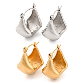 304 Stainless Steel Geometric Basket Bag Design Hoop Earrings for Women