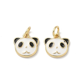 Латунь эмаль подвески, прелести панды, стойки покрытие, без кадмия и без свинца, долговечный, реальный 18 k позолоченный, с целью перехода в кольце
