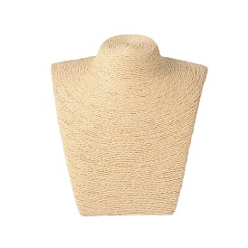 Стереоскопический ротанга тканые ожерелье ювелирных изделий держатель бюст дисплей стенды, 170x168x140 мм