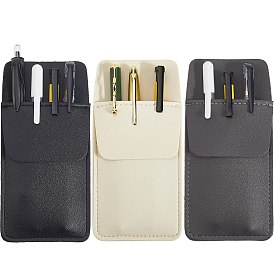 3 шт. 3 цветной прямоугольный кожаный чехол для ручки, кейс для хранения канцелярских принадлежностей