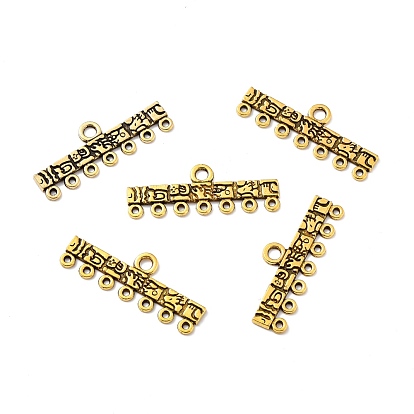 Liens de composants en alliage de lustre de style tibétain, rectangle