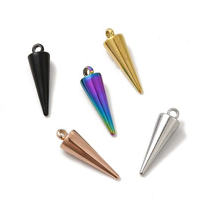 Ion Plating(IP) 201 Stainless Steel Pendants, Cone Charm