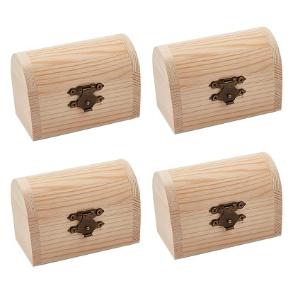 Незавершенная шкатулка из соснового дерева, diy сундук для хранения сокровищ, с замками, арка