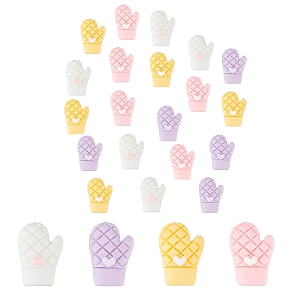 24 pcs 4 colores cabujones de resina, diy accesorios, Para la fabricación de joyas de resina, guantes