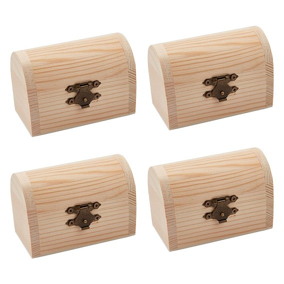 Незавершенная шкатулка из соснового дерева, diy сундук для хранения сокровищ, с замками, арка