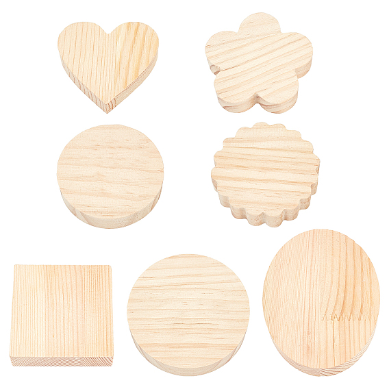 Pinewood Chassis, for Toy Model Display, Heart, Square, Flowers, Flat Round and Oval