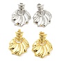Brass Dangle Stud Earrings, Shell Shape