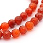 Natural Carnelian Round Strands, Faceted