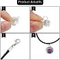 DIY Necklace Making Kits, Including 3Pcs Waxed Cord Necklace Making, 10Pcs Round Iron Wire Pendants, 10Pcs Spray Painted Glass Beads, Iron Open Jump Rings, Silver Polishing Cloth