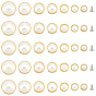 70Set 7 Style Iron Rivets, with Half Round Plastic Pearl Cabochons, for Coat, Shoes, Suitcase & Bag Decoration