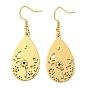 Ion Plating(IP) 304 Stainless Steel Dangle Earrings for Women, Teardrop