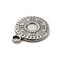 304 inoxydable supports cabochons Pendentif en acier, plat et circulaire avec fleur