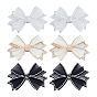 6 шт. 3 цвета ткани стразы украшения для обуви, бантом