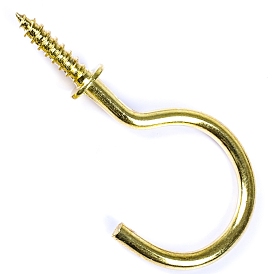 Brass Cup Hook Ceiling Hooks, Screw Hanger, for Indoor and Outdoor Use