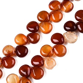 Natural Red Agate Beads Strands, Teardrop, Top Drilled