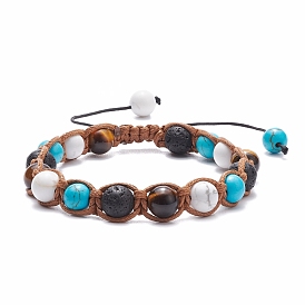Natural & Synthetic Mixed Gemstone Braided Bead Bracelet for Women