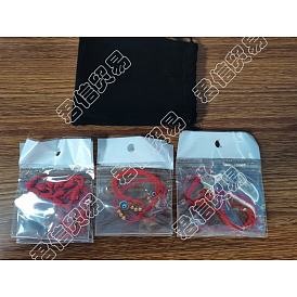 6 pcs 3 bracelets tressés en fils de nylon réglables de style, main hamsa/main de miriam et mauvais œil