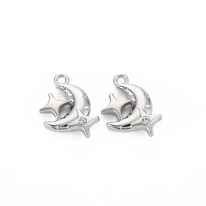 Стойки подвески обшивки сплава, с кристально горный хрусталь, без кадмия, без никеля и без свинца, лунные амулеты со звездой