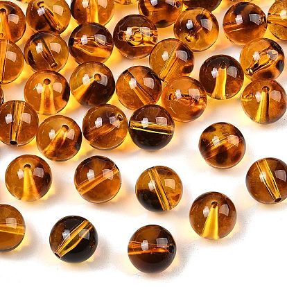 Transparent Acrylic Beads, Leopard Print Round
