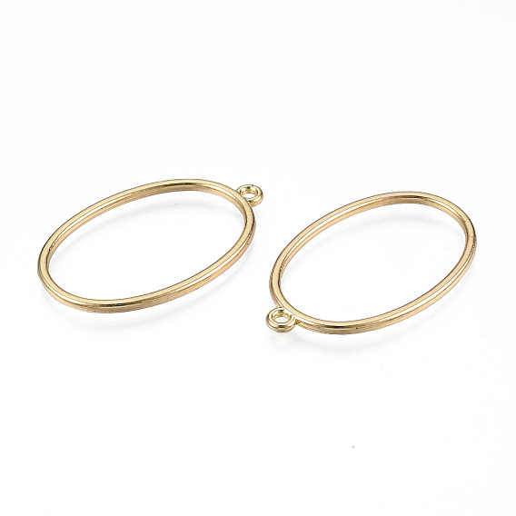 Alloy Open Back Bezel Pendants, For DIY UV Resin, Epoxy Resin, Pressed Flower Jewelry, Cadmium Free & Lead Free, Oval