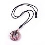 Регулируемые ожерелья с подвесками из драгоценных камней, с нейлоновой кражей, пончик / пи-диск
