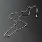 Brass Cable Chains Bracelets, with Cable Chain & Curb Chain, 304 Stainless Steel Charms, Jump Rings, Lobster Claw Clasps