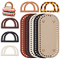 5Pcs 5 Colors PU Leather Oval Bottom, for Knitting Bag, Women Bags Handmade DIY Accessories, with 10Pcs 5 Colors Resin Bag Handles, Half Round