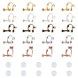 Brass Screw Clip Earring Converter, Spiral Ear Clip, for non-pierced Ears, with Loop