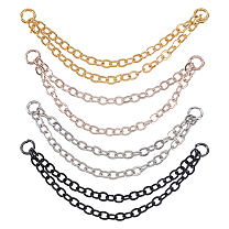 8 Stück 4 Farben Edelstahl-Knorpelohrringe mit doppelten Hängeketten, Doppelpiercings