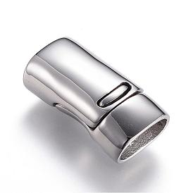 304 Stainless Steel Magnetic Clasps with Glue-in Ends, Rectangle