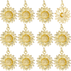 12 латунные подвески шт., подсолнечник, с целью перехода в кольце