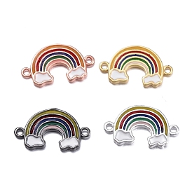 Brass Links/Connectors, with Enamel, Rainbow, Cadmium Free & Lead Free
