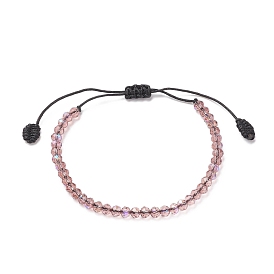 Transparentes Armband aus geflochtenen Glasperlen, verstellbares Armband für Frauen