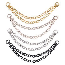 8 шт. 4 цвета серьги из нержавеющей стали для крепления на хряще с двойными подвесными цепочками, двойной пирсинг