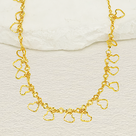 Регулируемые латунные ожерелья в форме полого сердца с кисточкой для пляжа, Дата, нарядная одежда