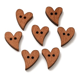 Heart Shaped Paint Buttons , Wooden Buttons