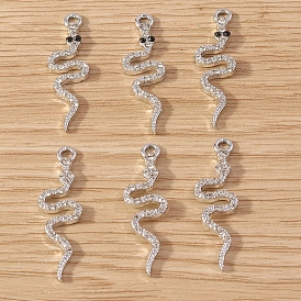 Alloy Rhinestone Pendants, Snake