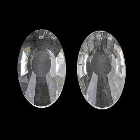 Glass Chandelier Prism Pendants, Faceted Oval Charms