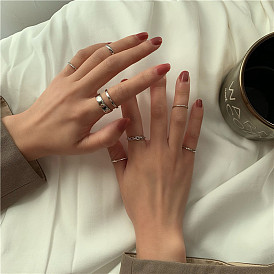 7-Piece Ring Set - Fashionable, Personalized, Minimalist, High-end, European and American Style