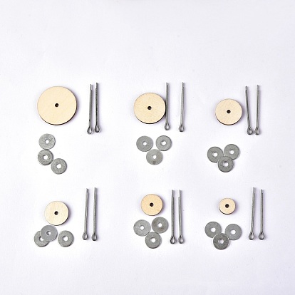 Doll Rotatable Joints Accessories, with Wood Washers, Rotating Wooden Connections for DIY Crafts Doll Making