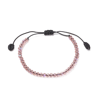 Transparentes Armband aus geflochtenen Glasperlen, verstellbares Armband für Frauen