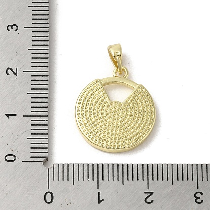 Brass Pave Shell Pendants, Flat Round Charms