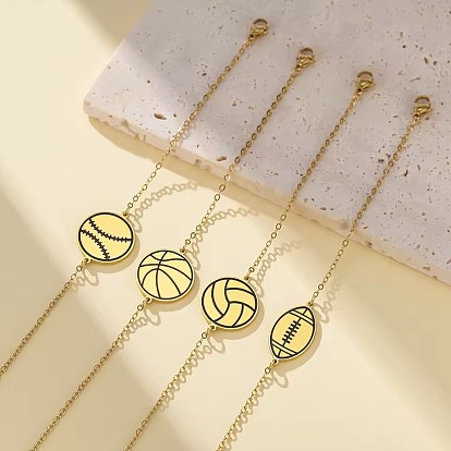 304 Bracelets à maillons en acier inoxydable de sport pour femmes
