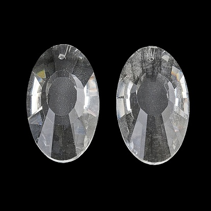 Glass Chandelier Prism Pendants, Faceted Oval Charms