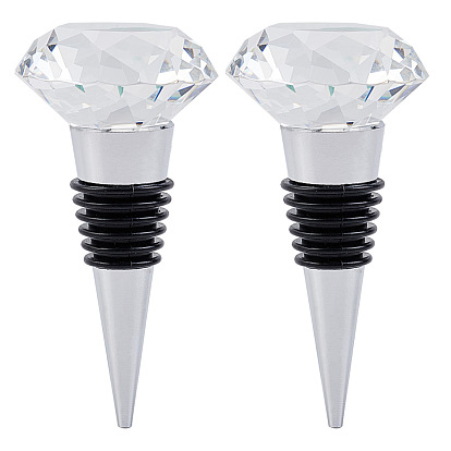Lovely Crystal Wine Stopper, with Alloy and Rubber, Keep Wine Fresh, for Holiday Party, Wedding