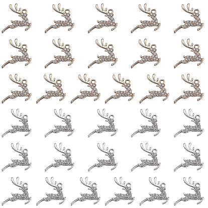 32шт. 2 цвета сплава с подвесками из хрустальных страз, олени прелести