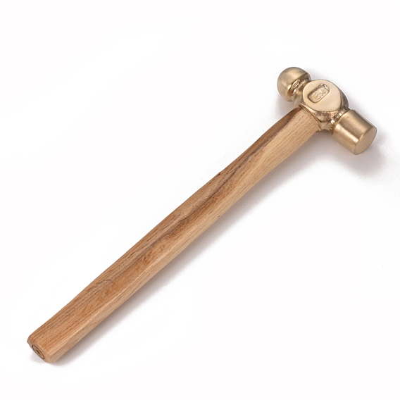 Marteau en laiton, avec manche en bois