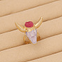 Adjustable Bull Head Resin Finger Rings, Bohemia Style Rings for Women